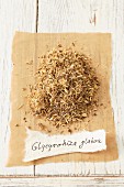 Dried liquorice root (Glycyrrhiza glabra)