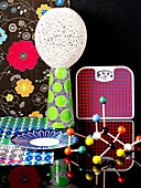Accessories and decorative objects in a colourful mix of patterns