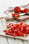 Tomaten in Stücke geschnitten
