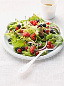 Mixed leaf salad with summer berries