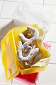 Vanilla crescent biscuits in a lunchbox