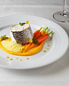 Bass with carrot purée and turmeric