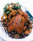 Whole Roasted Chicken with Potatoes and Olives