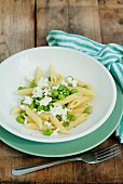Pasta salad with beans and feta