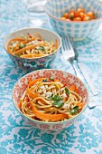 Noodle & carrot salad with peanuts, coriander and a honey & soy dressing