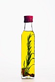 Flavoured olive oil in a bottle with rosemary and chilli