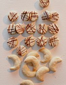 Nougat biscuits and Vanillekipferl (cresent-shaped vanilla biscuits)