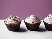 Chocolate cupcakes with meringue