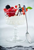 Eton Mess with berries and pomegranate seeds (England)