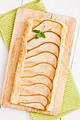 A puff pastry tart with pears