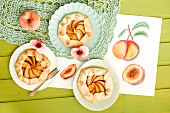 Sweet peach galettes (rustic tarts, France)
