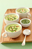 Cream of courgette soup with pesto