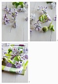 Crafting small, spring wreaths of hyacinth florets and hellebores