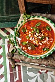 Minestrone with basil