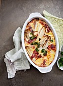 Chicory and bacon bake in the dish