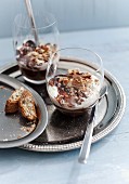 Chocolate and cream mousse with cantuccini