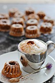 Cappuccino and a mini Bundt cake