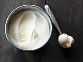 Vanilla ice-cream with scoop