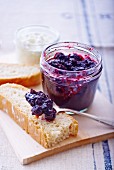 Brioche with blackberry jam