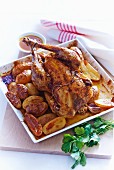 Roast chicken with potatoes