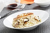 Mushroom risotto with goose liver