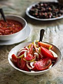 Traditional Georgian tomato salad.