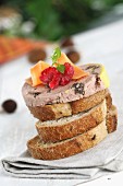 Crostini topped with truffle-liver pate