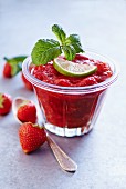 Strawberry jam with lime and mint