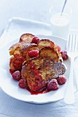 French toast with raspberries