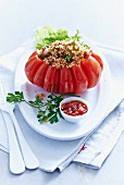 Stuffed tomato with tabbouleh