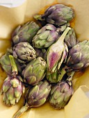 Artichokes, whole and halved