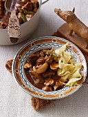 Wild boar goulash with ribbon pasta