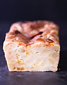 Potato cake with cheese and apricots