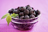 Blackberries in a glass bowl
