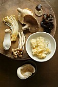 An arrangement of Chinese mushrooms