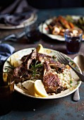 Lamb chops on couscous