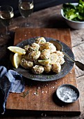 Potato salad made with new potatoes and dill