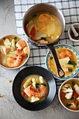 French fish soup with prawns, wild salmon and cod