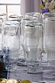 Sterilised bottles for elderflower cordial