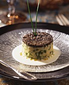 Timbale of fish with herbs and caviar