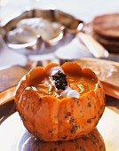 Squash soup with caviar