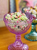 Sweets in a decorative glass bowl