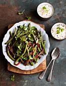 Green bean and red pepper stir fry
