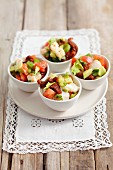 Ceviche with sundried tomatoes, avocado and celery