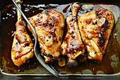 Marinated chicken legs with garlic