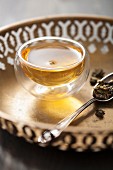 Tea in a glass bowl