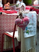 Festively decorated table & chair