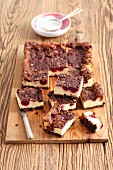 Cheesecake with chocolate and sour cherries
