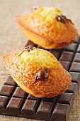 Madeleines with chocolate