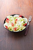 Kohlrabi and apple salad with chives